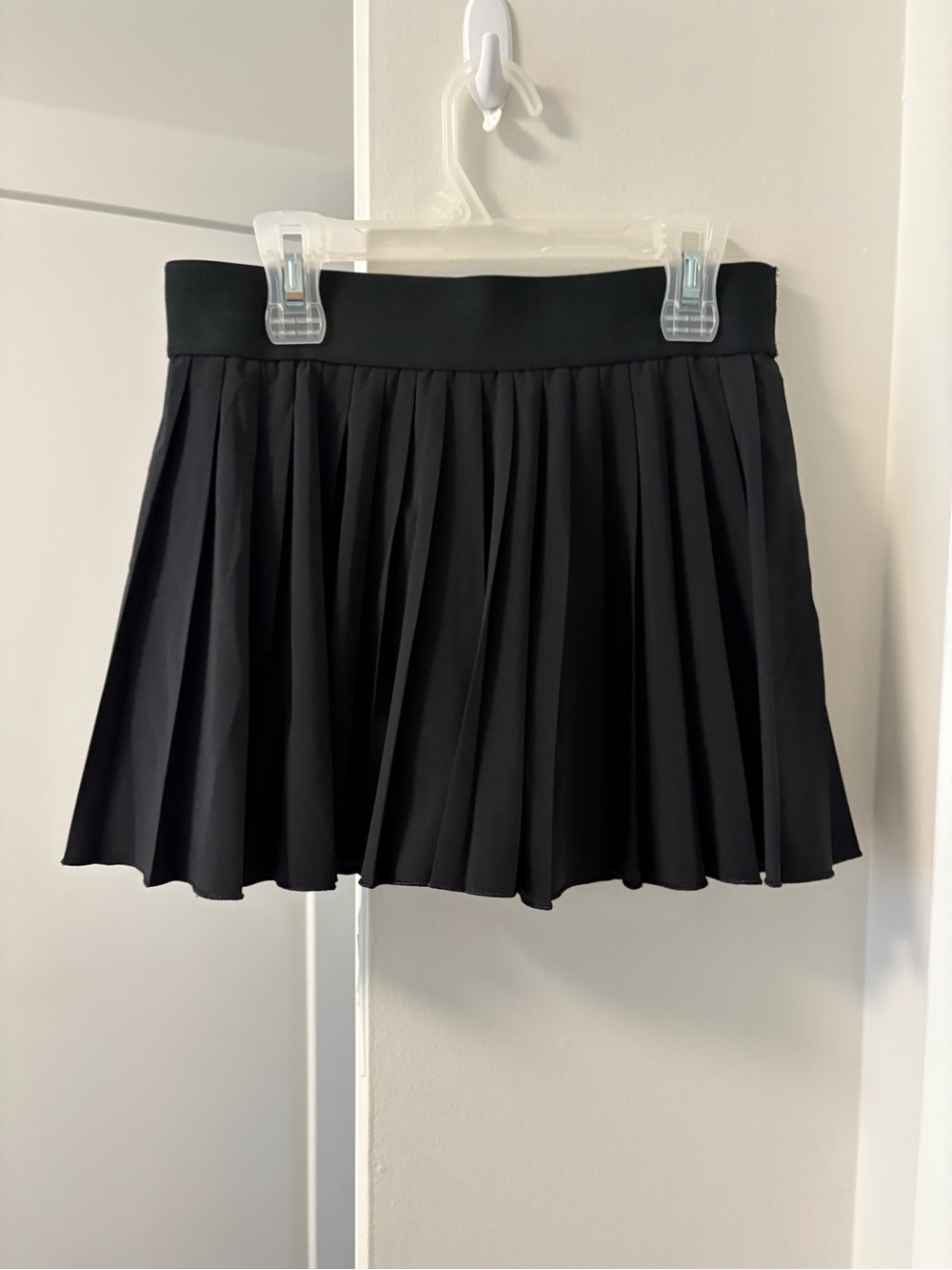 TNA Black Pleated Tennis-Style Mini Skirt